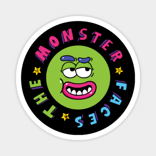 Funny Green Monster Face With Smiling Eyes Magnet